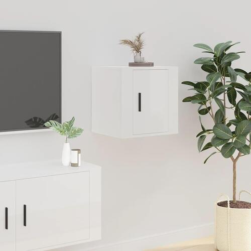 Væghængte tv-skabe 2 stk. 40x34,5x40 cm hvid højglans