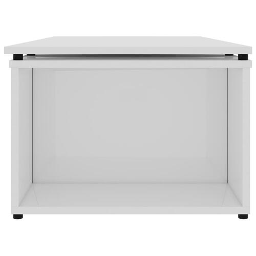 Sofabord 150x50x35 cm konstrueret træ hvid højglans