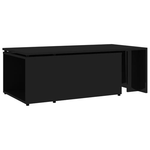 Sofabord 150x50x35 cm konstrueret træ sort højglans