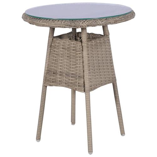 Bistrosæt 3 dele med hynder polyrattan brun