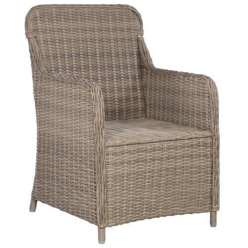 Bistrosæt 3 dele med hynder polyrattan brun