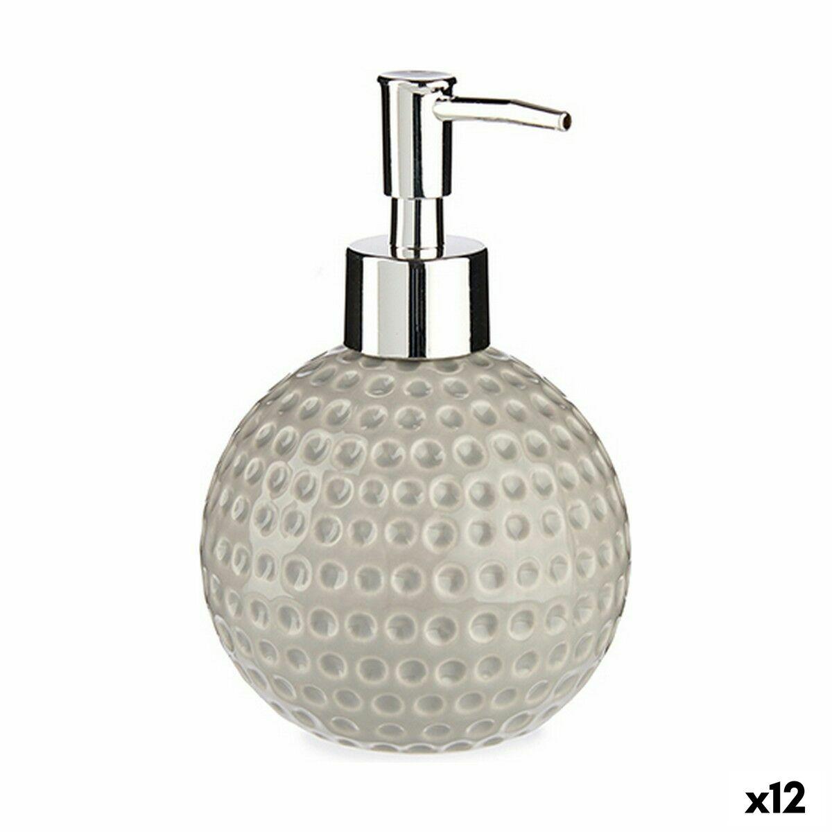 Sæbedispenser Golf Keramik Grå Metal 12 enheder (300 ml)