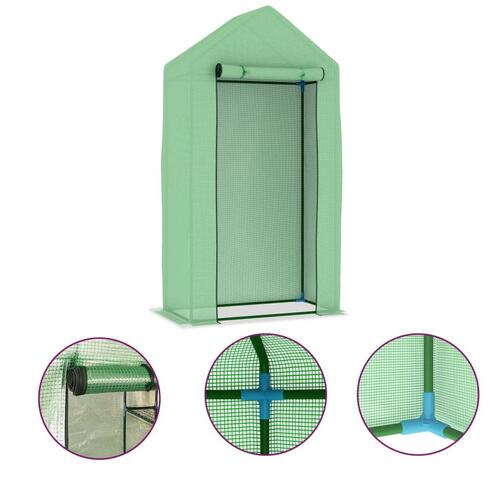 Drivhus med stålramme 0,5 m² 1x0,5x1,9 m