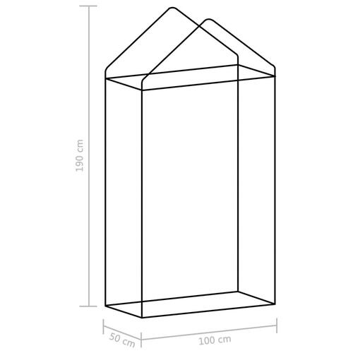 Drivhus med stålramme 0,5 m² 1x0,5x1,9 m