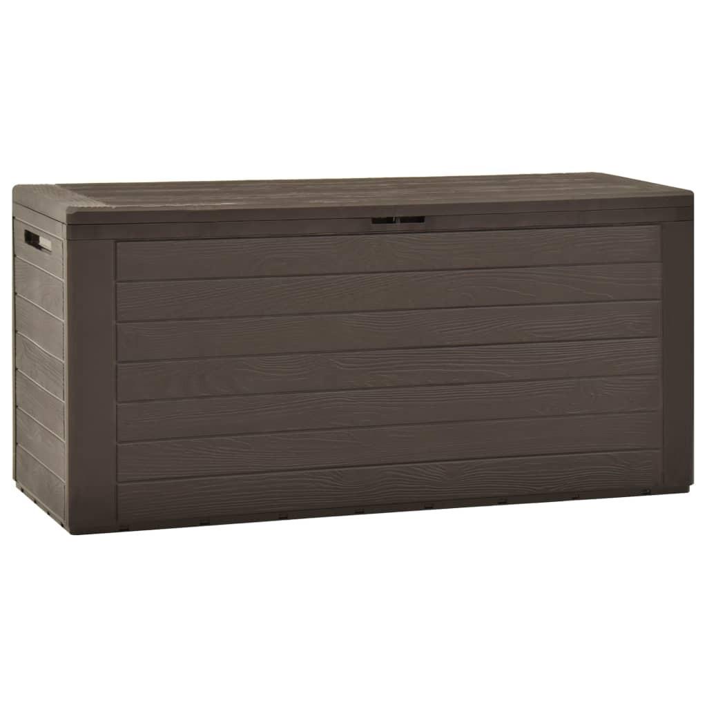Opbevaringskasse til haven 116x44x55 cm brun