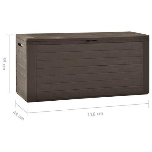 Opbevaringsboks til haven 116x44x55 cm brun