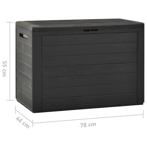 Opbevaringsboks til haven 78x44x55 cm antracitgrå