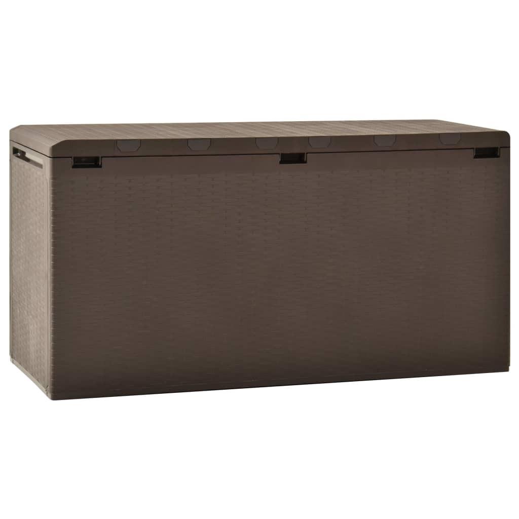 Opbevaringskasse til haven 114x47x60 cm brun