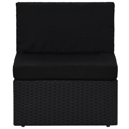 Midtersæde til sofa polyrattan sort