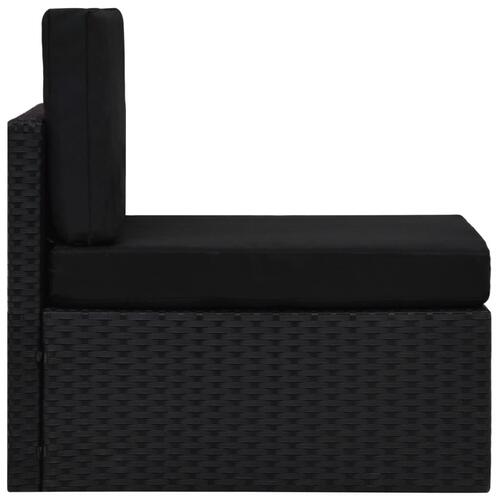 Midtersæde til sofa polyrattan sort