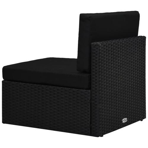 Midtersæde til sofa polyrattan sort