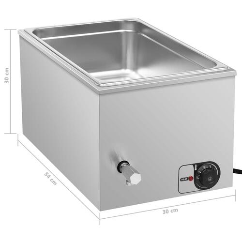 Au Bain Marie madvarmer 1500 W GN 1/1 rustfrit stål