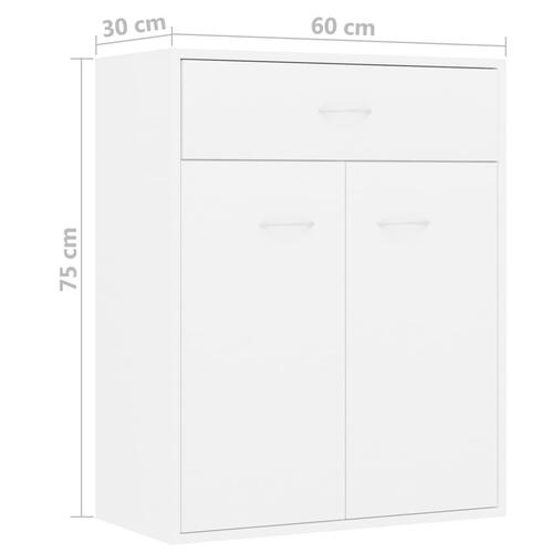 Skænk 60x30x75 cm konstrueret træ hvid