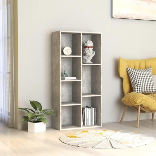 Bogreol 50x25x106 cm konstrueret træ betongrå