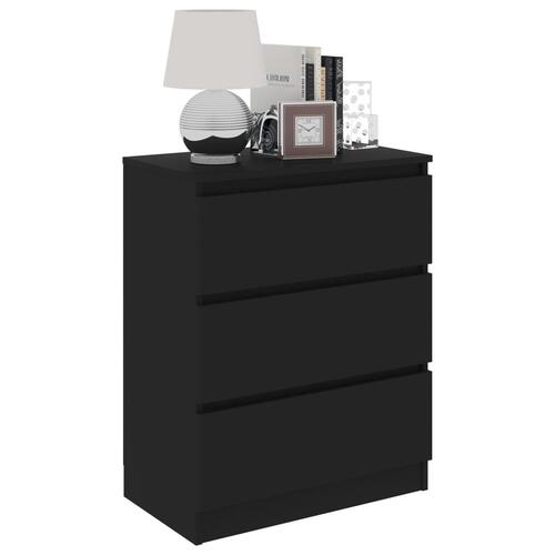 Skænk 60x35x76 cm konstrueret træ sort