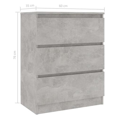 Skænk 60x35x76 cm konstrueret træ betongrå