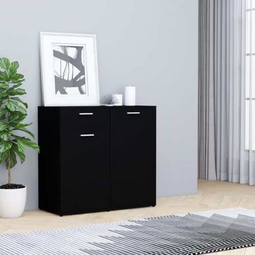 Skænk 80x36x75 cm konstrueret træ sort