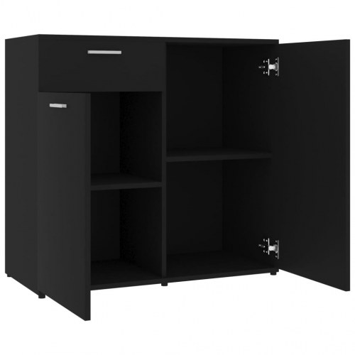 Skænk 80x36x75 cm konstrueret træ sort