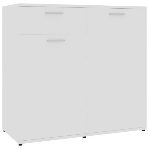 Skænk 80x36x75 cm konstrueret træ hvid højglans