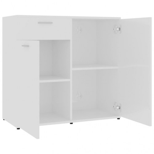 Skænk 80x36x75 cm konstrueret træ hvid højglans