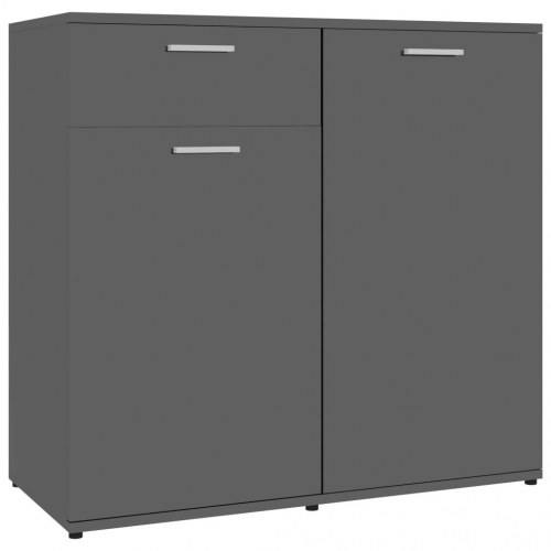 Skænk 80x36x75 cm konstrueret træ sort højglans