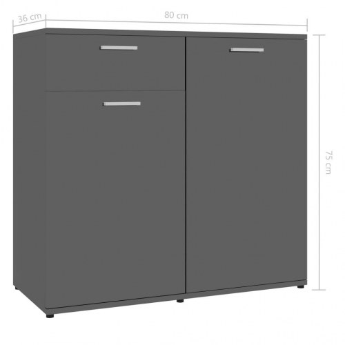 Skænk 80x36x75 cm konstrueret træ sort højglans
