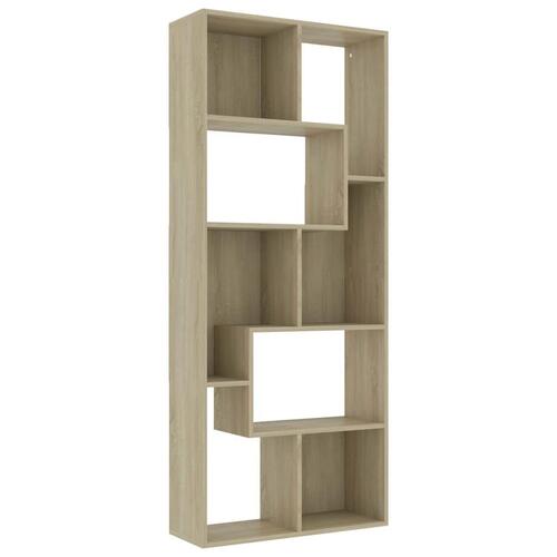 Bogreol 67x24x161 cm konstrueret træ sonoma-eg