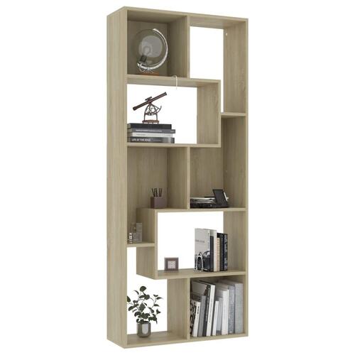 Bogreol 67x24x161 cm konstrueret træ sonoma-eg