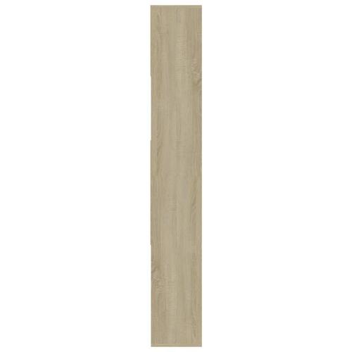 Bogreol 67x24x161 cm konstrueret træ hvid og sonoma-eg
