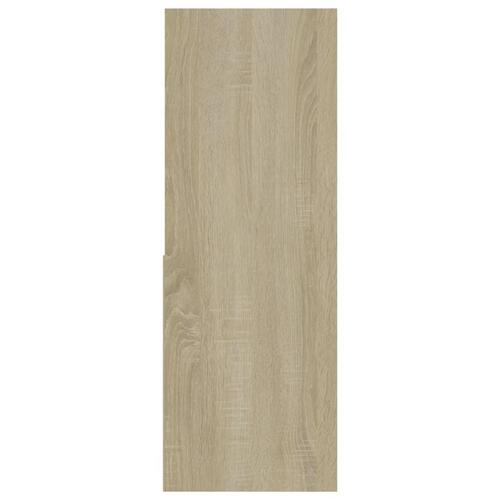 Bogreol 67x24x161 cm konstrueret træ hvid og sonoma-eg