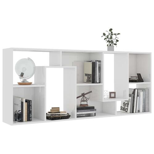 Bogreol 67x24x161 cm konstrueret træ hvid højglans