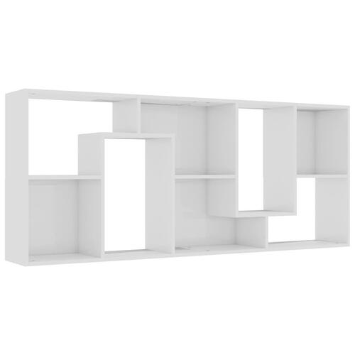 Bogreol 67x24x161 cm konstrueret træ hvid højglans