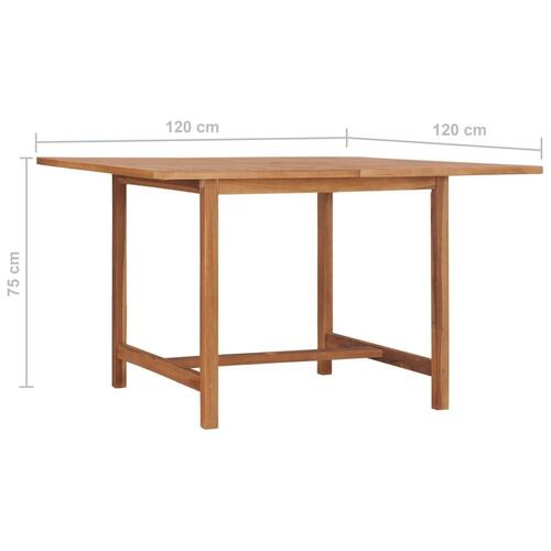 Havebord 120x120x75 cm massivt teaktræ