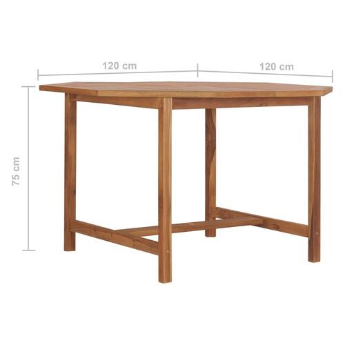 Havebord 120x120x75 cm massivt teaktræ
