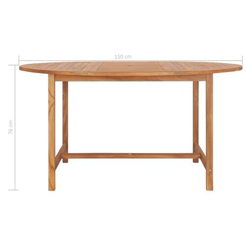 Havebord 150x76 cm massivt teaktræ