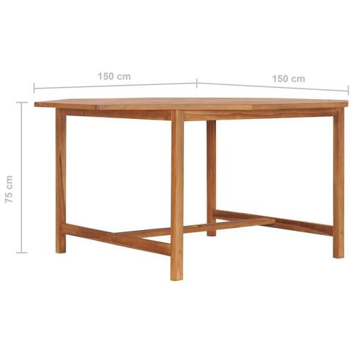 Havebord 150x150x75 cm massivt teaktræ