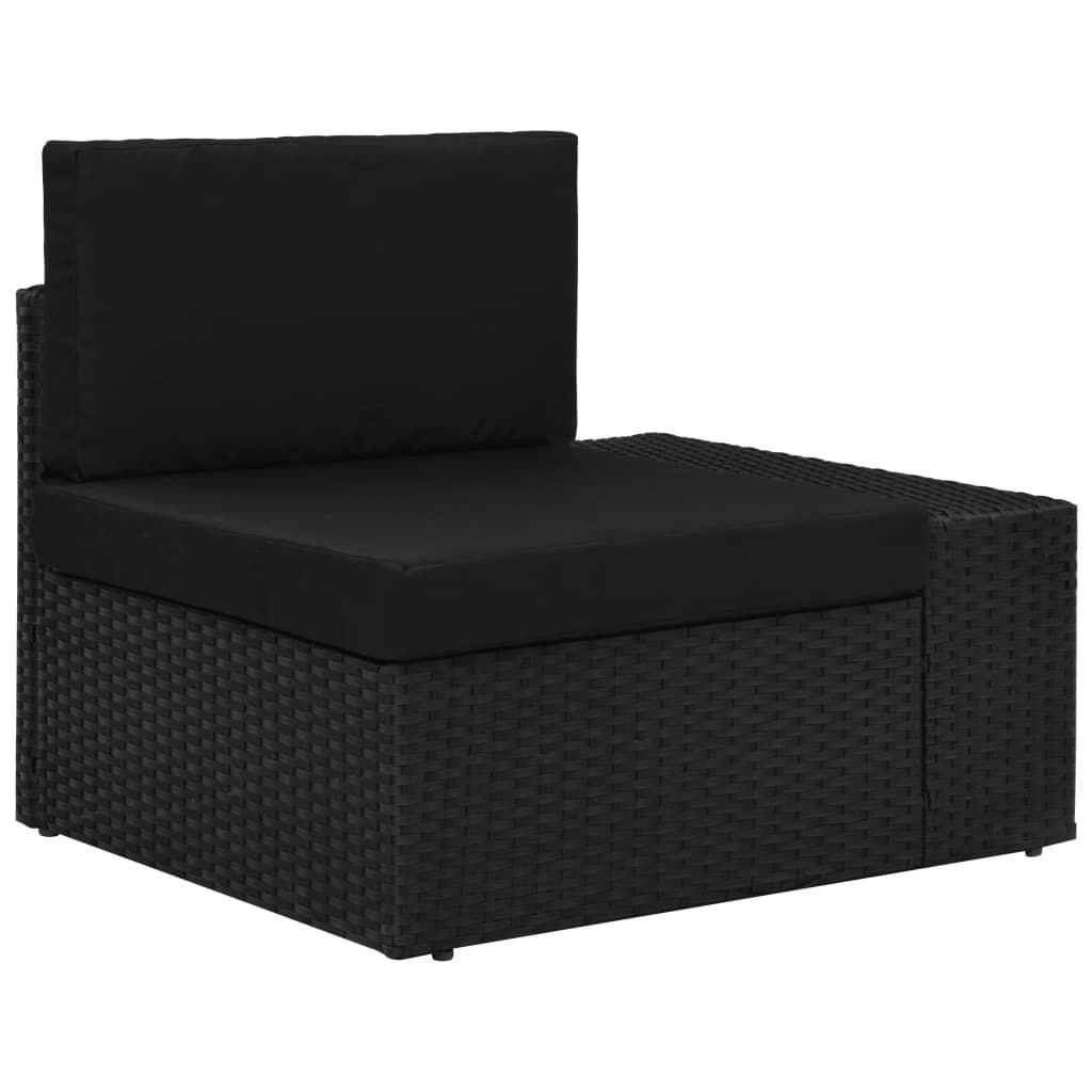 Hjørnedel til sofa med venstre armlæn polyrattan sort