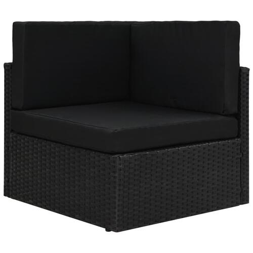Hjørnedel til sofa polyrattan sort