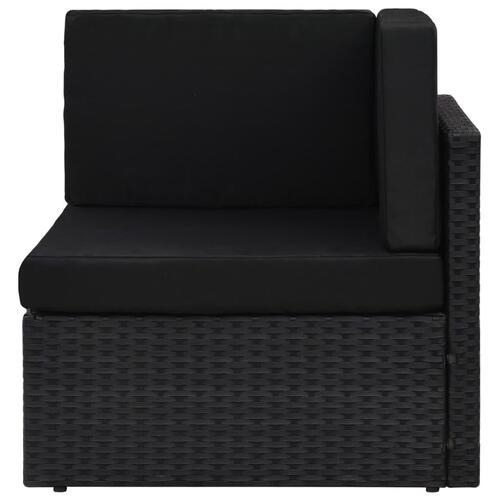Hjørnedel til sofa polyrattan sort