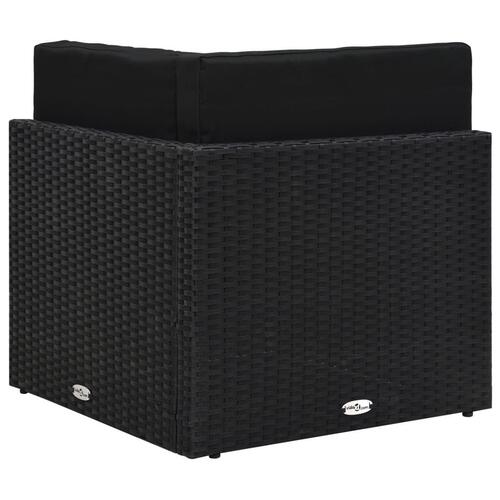 Hjørnedel til sofa polyrattan sort