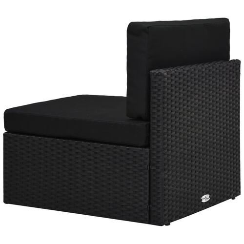 Loungesæt til haven 2 dele polyrattan sort