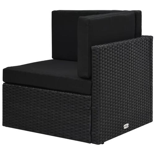 2-personers sofa modulær polyrattan sort