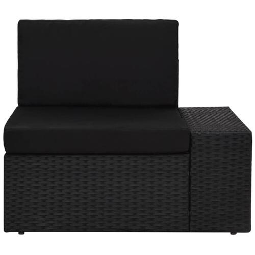 Loungesæt til haven 3 dele polyrattan sort