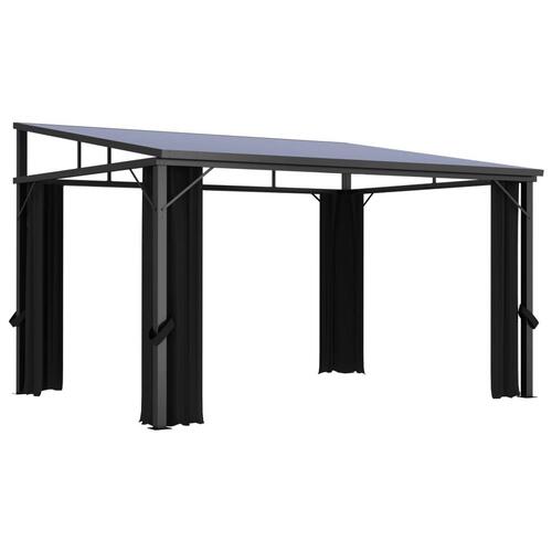 Pavillon med gardin 405x294x244 cm antracitgrå