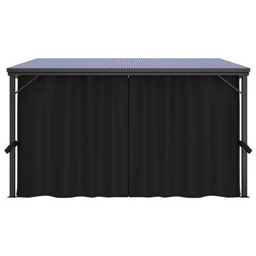 Pavillon med gardin 405x294x244 cm antracitgrå