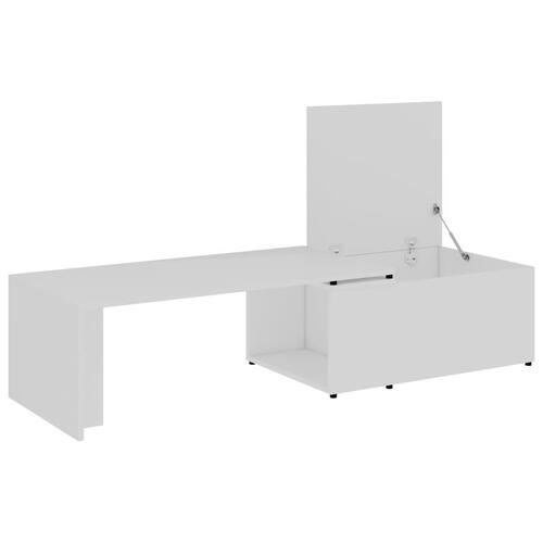 Sofabord 150x50x35 cm konstrueret træ hvid
