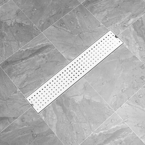 Gulvafløb med små huller 63x14 cm rustfrit stål