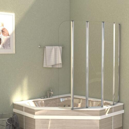Brusevæg til badekar 120x140 cm hærdet glas gennemsigtigt