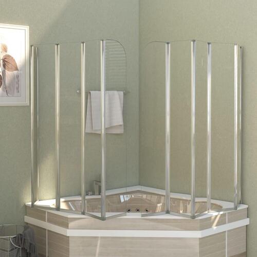 Brusevæg til badekar 120x140 cm hærdet glas gennemsigtigt