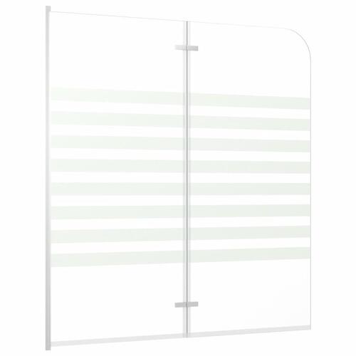 Brusevæg til badekar 120x140 cm hærdet glas stribet